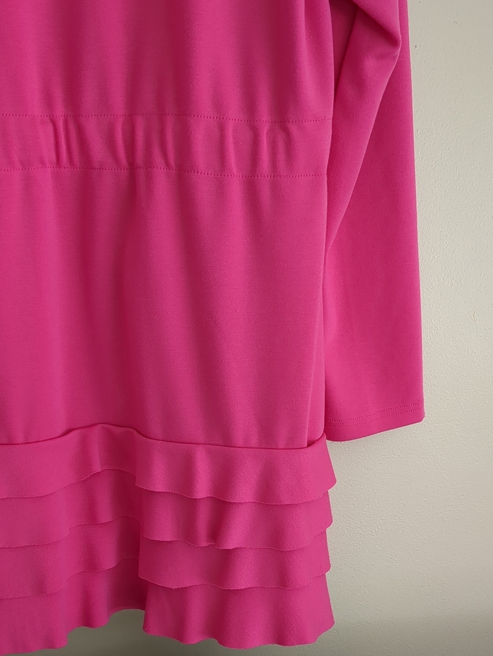 Large Cupio Hot Pink Ruffle Long Line Jacket - Picture 12 of 14